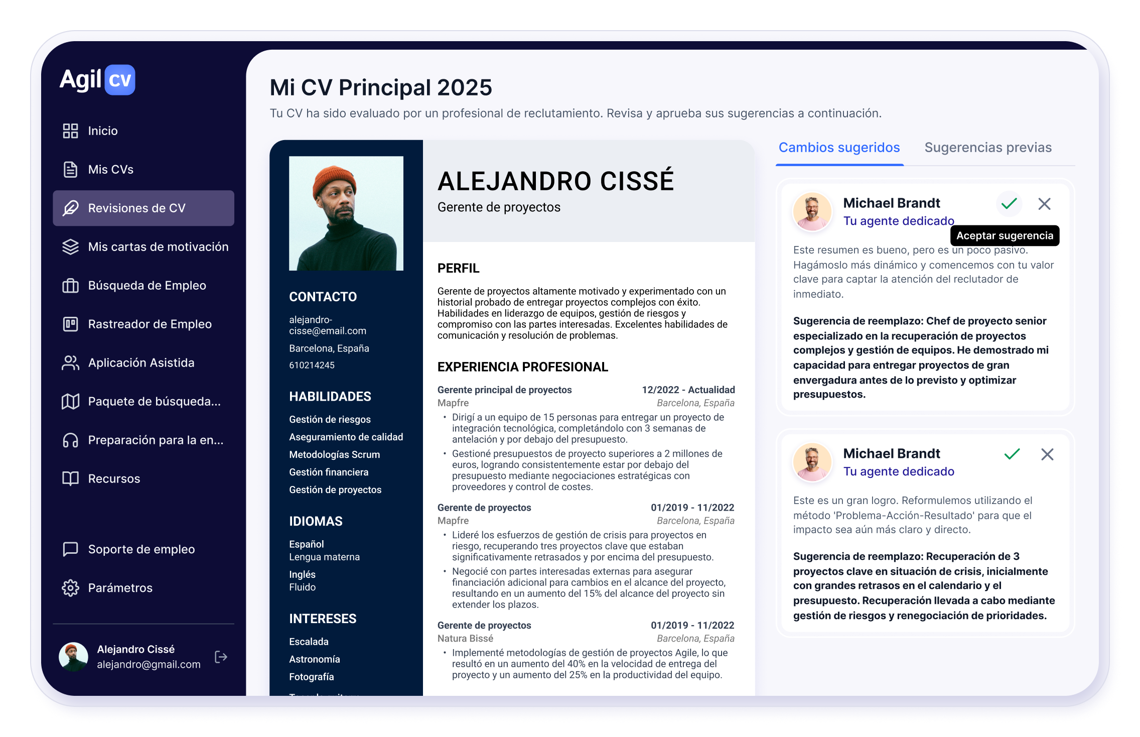 Haz que tu CV sea revisado por un <span class="hero-title-span">reclutador real</span>